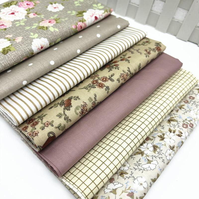 7pcs PreCut Fabric Clothing Crafts Floral DIY Fabric Bundle Patchwork Sewing Sewing Supplies Cotton