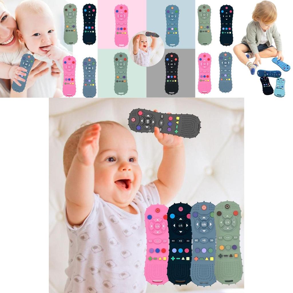 Infant Teething Toy With Colorful Buttons Soft And Chewy Food Grade Silicone 15*5cm