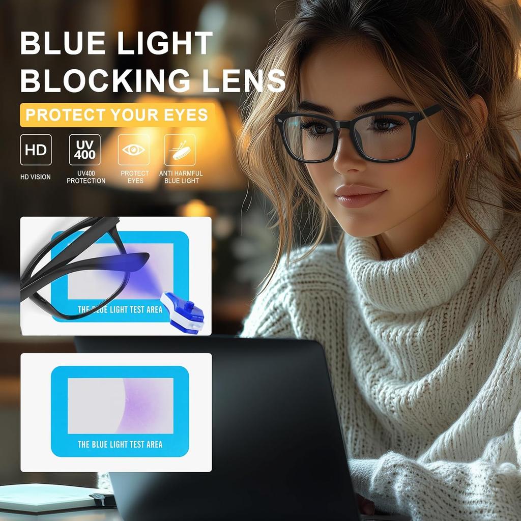 Blue Light Blocking Glasses Square Nerd Matte Black Anti Ray Computer Eyewear Transparent Fashion Frame