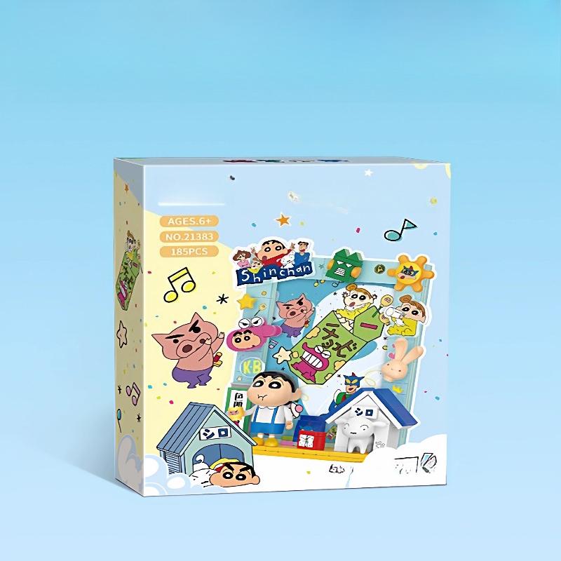 Crayon Shin-chan Photo Frame Building Blocks Educational Hand-assembled Toys Cartoon Creative Birthday Gift Ornament Model