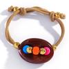 1Pcs Stylish Two Tone Handmade Rope Bracelet Adjustable Wrist Chain With Pig Nose Charm Jewelry Accessory For Women