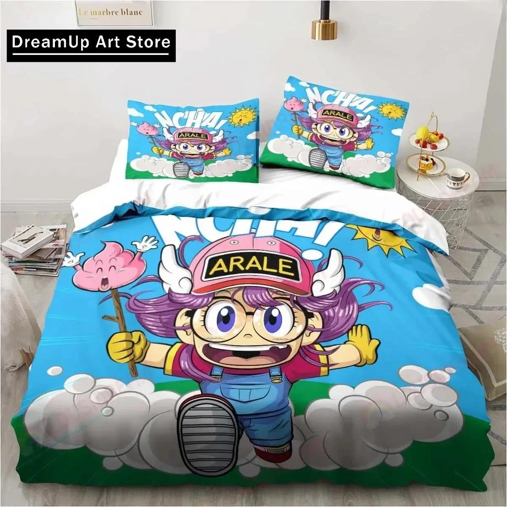 3D Cartoon DR S-Slump Arale Bedding Set Cute Quilt Cover Bed Cover With Pillowcase Twin Single Queen King Size Boys Adult Home