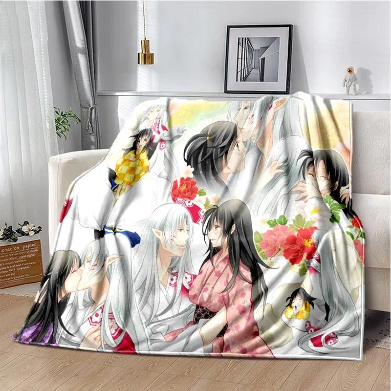 Cartoon Anime Inuyasha Throws Blanket for Sofa Bedding Couch Hiking Picnic Super Soft Cute kawaii Flannel Blanket birthday gift