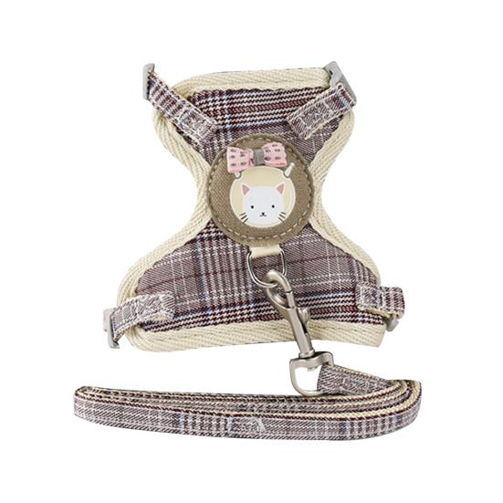 Pet Nylon Mesh Harness Leash Collar Clothes Vest Cat Kitten Cord Traction Rope