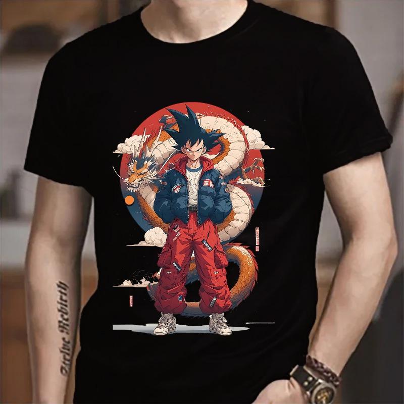 

Футболка Dragon Ball Goku Мода для взрослого мужчины Аниме одежда Унисекс Круглый воротник Короткий рукав Мода Черная Хлопковая Футболка Топ Подарок 150