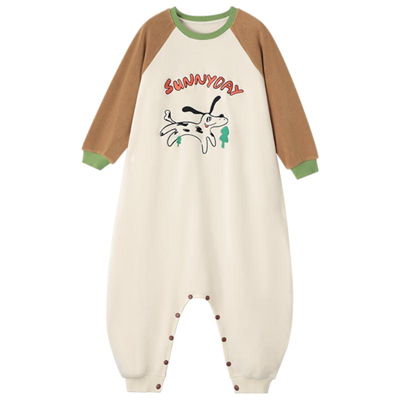 Jiusuiban Boys  Double-Sided Fleece Warm Sleepsuit 110cm