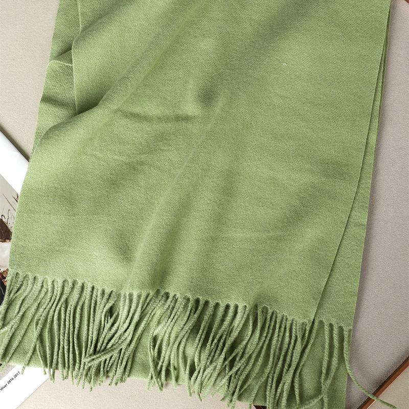 Kaffee Schal für Damen Lange Warme Kaschmirschals Winter Hijab Einfarbig Damen Stola Wickel Weiblich Pashmina Bandana Kopftücher