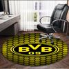 Borussia Dortmund Print Round Rug, Washable Floor Carpet, For Entryway Dorm Laundry Room Office Study, Home Decor Birthday Christmas Gift