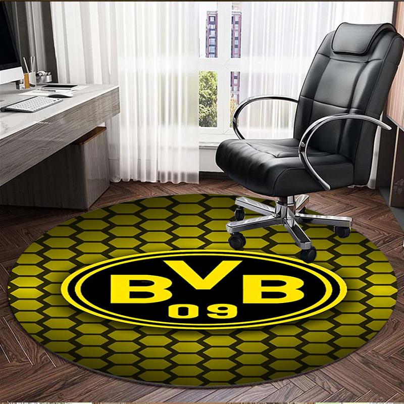 Borussia Dortmund Print Round Rug, Washable Floor Carpet, For Entryway Dorm Laundry Room Office Study, Home Decor Birthday Christmas Gift