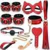High End SM Prop Eight Piece Set PU Leather Fun Eye Mask Tied Handcuffs Fun Collar Sp Leather Whip