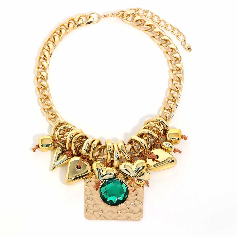 

Statement Geometric Beads with Exaggerated Pendant for Women Girl Wedding Party Jewelry золотой