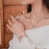 Collana Ellittica Vuota e Scorrevole in Zircone - Lussuosa, Stile Minimalista, Bracciale Raffinato, Di Fascia Alta, Alla Moda.