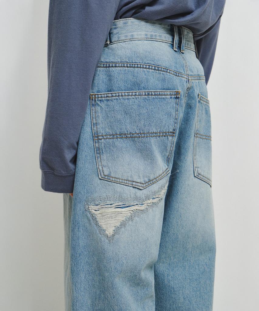 ENDOOR Distressed Repair Denim Pants (Light Blue)