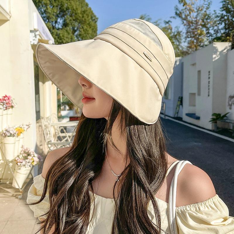 Hat Women's Big Eaves Cover Face Sunscreen Empty Top Hat Summer Outdoor Versatile Anti-ultraviolet Fisherman Hat Tide