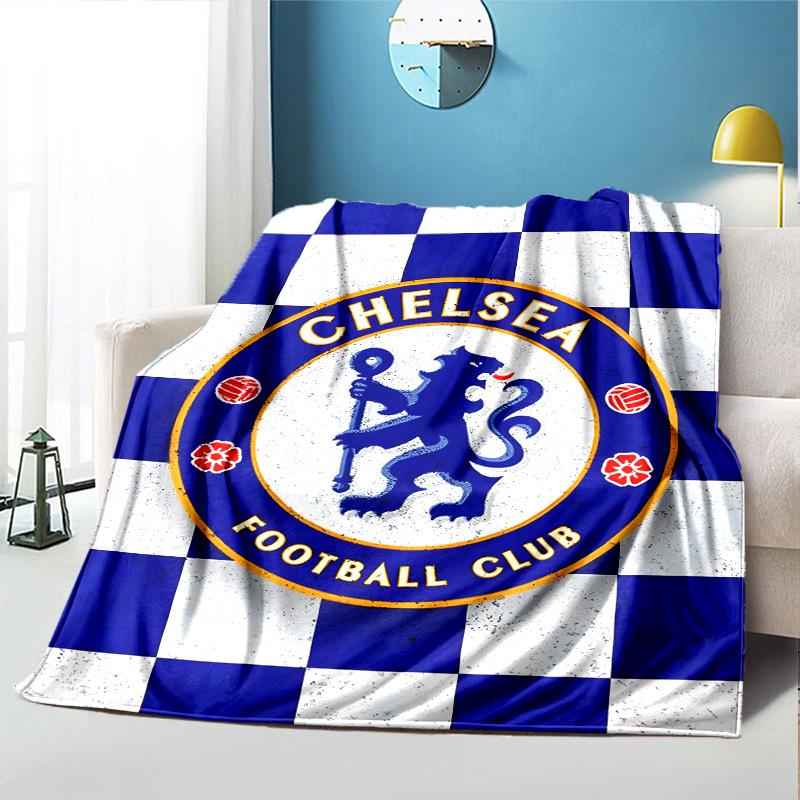 Football club.C Pattern Blanket for Home Decoration, Bed, Sofa, Car Travel, Camping, Suitable for All Seasons, Birthday Christmas Gift