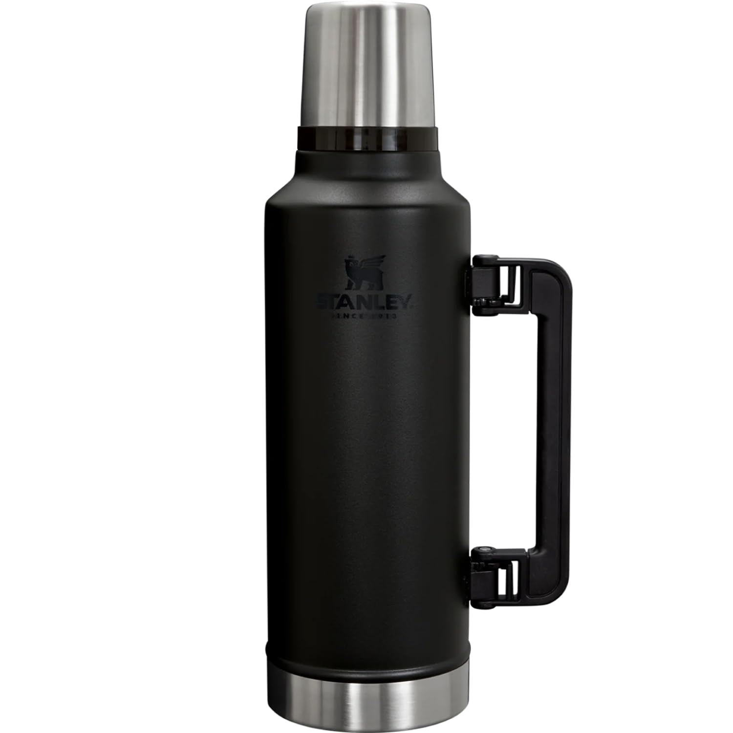 

STANLEY Classic Vacuum Bottle, 1.9L, Black 2.0, Insulated, Hot & Cold, Stainless Steel, Recycled Stainless Steel, Perfect Gift, Dishwasher Safe