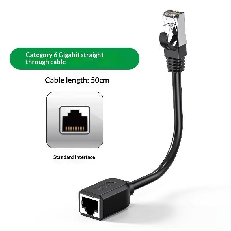 Right Angle CAT6 RJ45 Ethernet Extension Cable 1Pcs Male to Female Elbow for Narrow Space Network Port Extending