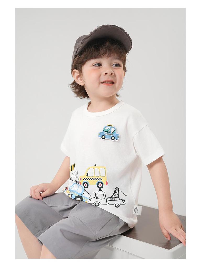 Rightou Summer 2025 Boys' Short-Sleeve T-Shirt - New Children's Toddler Top, Lightweight Half-Sleeve Style