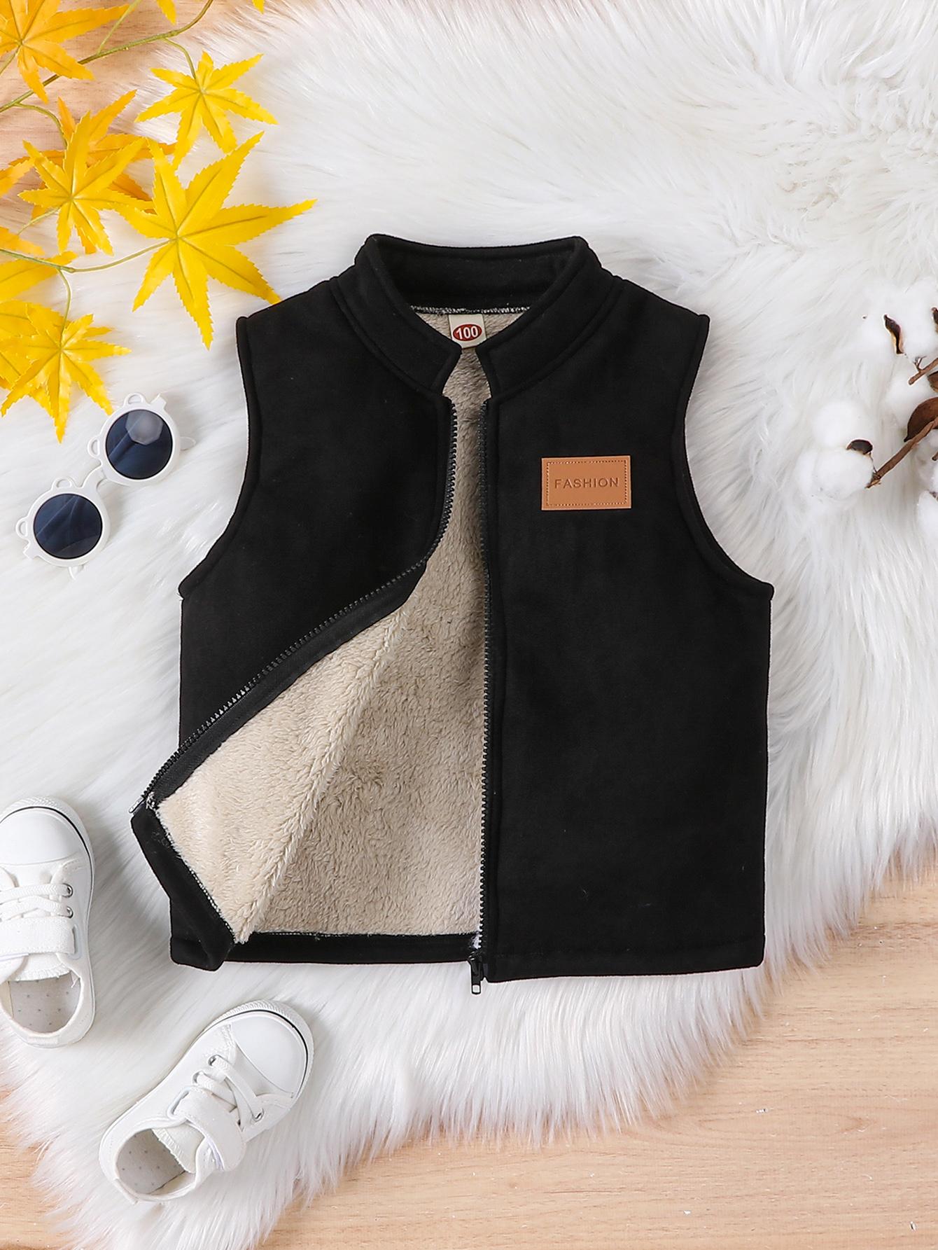 

Boys vest, black, round neck, suitable for ages 2-7 90 чёрный