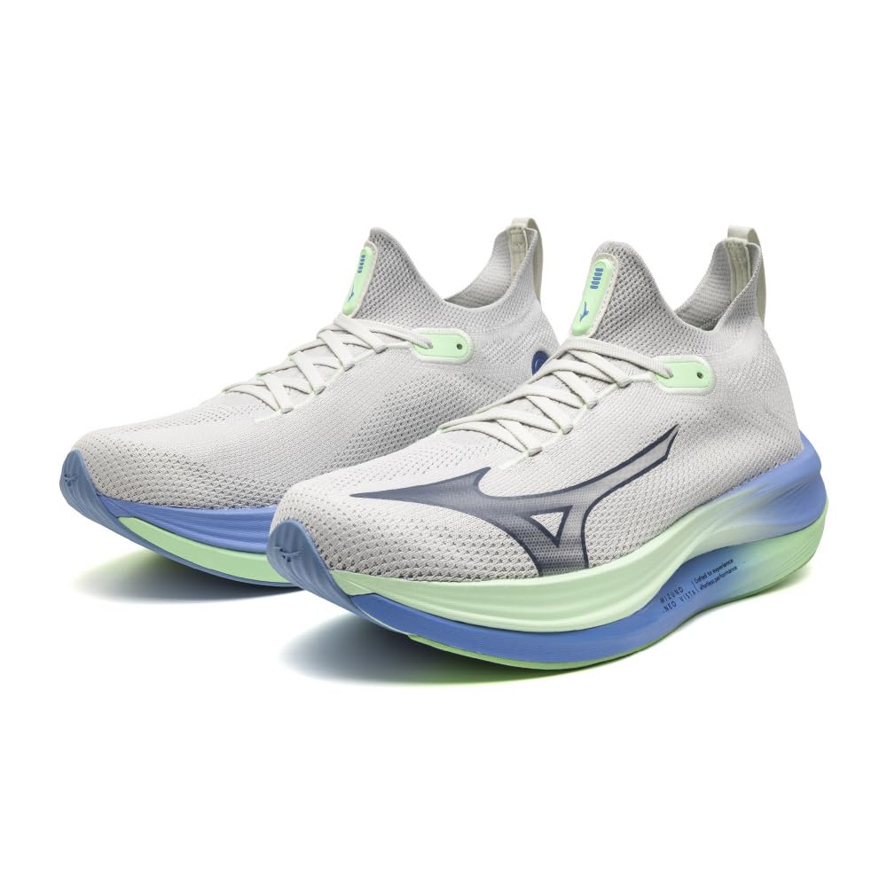 Mizuno NEO VISTA Running Thick Light Gray X Mint Green X 2E Shoes, Jogging, Marathon, Training, Sports, Lightweight, Resilient, Sole, Blue, 27.5 Cm,