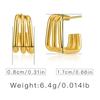Geometric Square Gold Plated Copper Earrings Minimalist Design