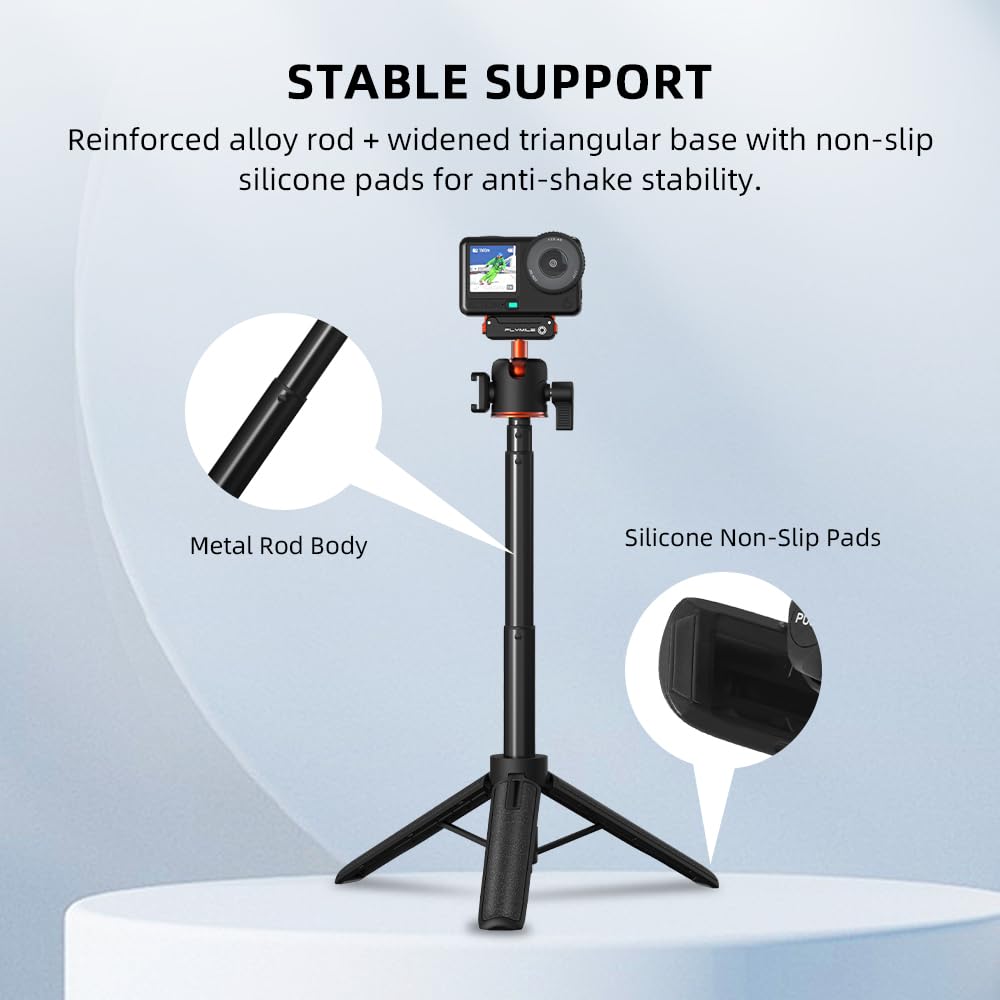 Mini Förlängningsstång Kamera Stativ för DJI Osmo Action Magnetisk Kul med Mini Kallsko 6/Osmo Nano, Snabbfäste, 360° Rotation, Huvud, Resa,