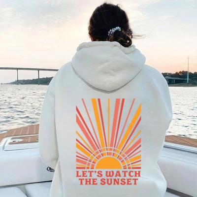 Let's Watch The Sunset Hoodies Preppy Y2k Hoodie Preppy Clothes Aesthetic Clothes Beach Sunset Aesthetic Hoodies Sweatshirt
