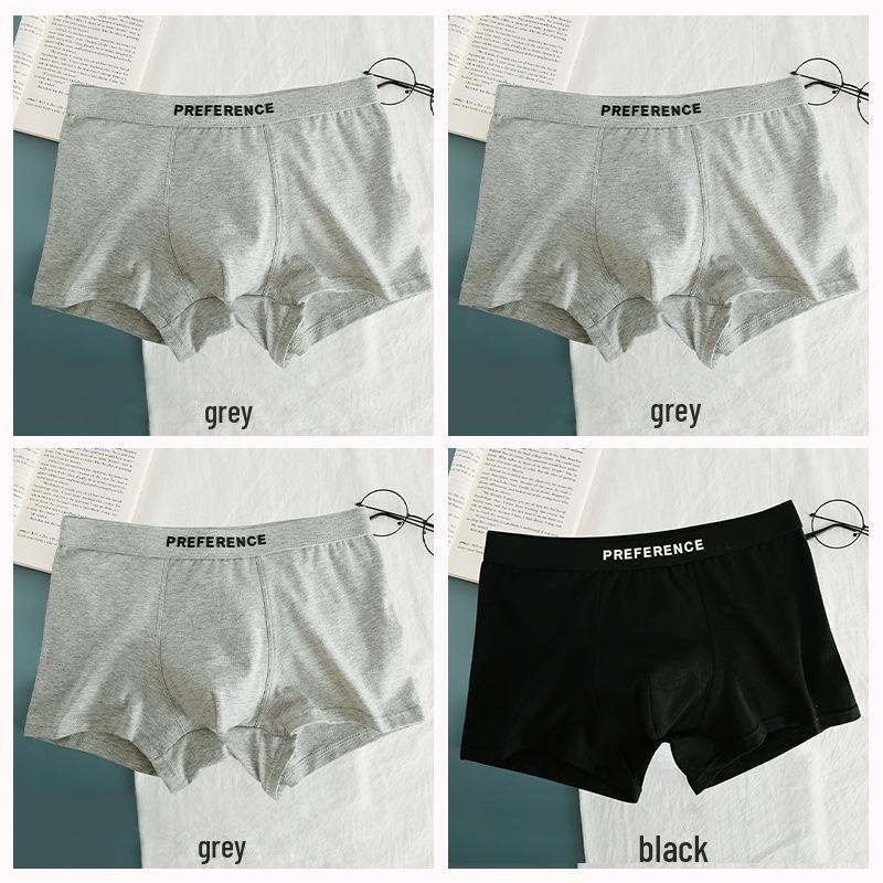 Men's Breathable Cotton Boxer Briefs, Solid Black or White.