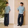 Semir Men's Winter Relaxed Fit Denim-Look Wide-Leg Pants