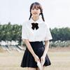Women's White Short-Sleeve Bow Blouse - Sweet Chic JK Uniform Style