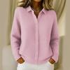 2026 Autumn/Winter European & American Solid Color Print Loose Long Sleeve Women's Shirt