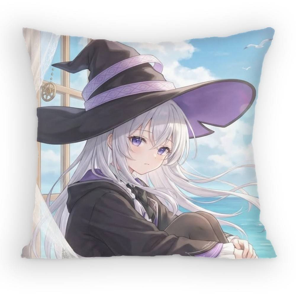 Wandering Witch The Journey Of Elaina Anime Girl Pillow Case Sofa Living Room Bedroom Headboard Cushion Square Cushion Nap Time