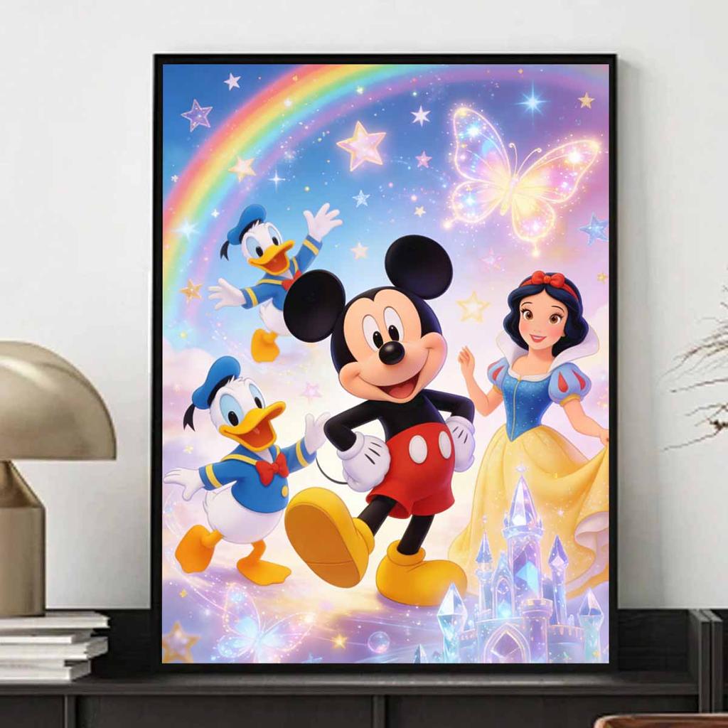 Disney Diamond Art Painting Kit Mickey Donald Snow White Magical Castle Home Wall Decor Handmade Gift