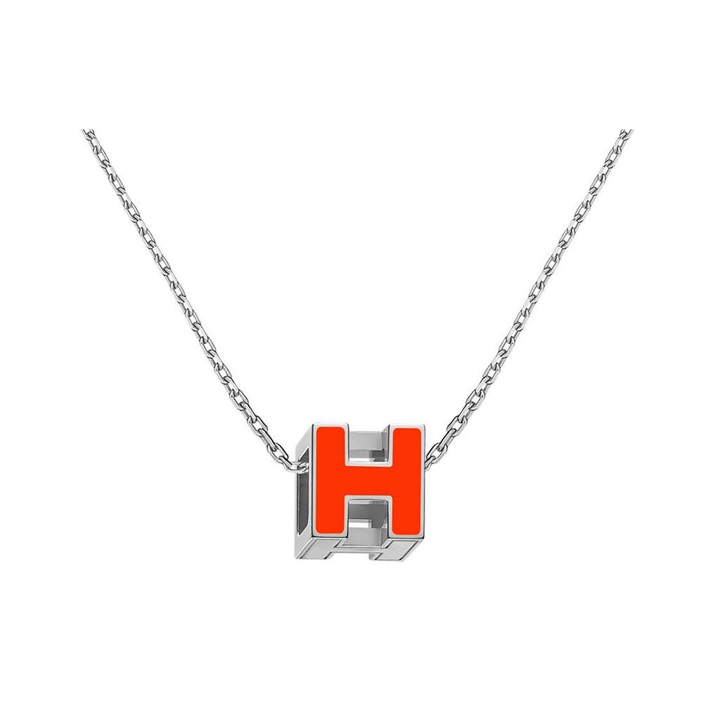 Hermes Cage DH Letter Pendant Alloy Necklace Women Necklace H143991F-86