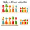 Kids Color Shape Stacked Matching Game Montessoris Wooden Toys Fine Motor Skills Puppet Hat Face Match Creative Educational Toys
