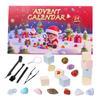 Countdown Calendar Christmas Advent 24 Days Accessory Set Rock Crystal Digging Theme Stocking Stuffers Party Favors For Kids