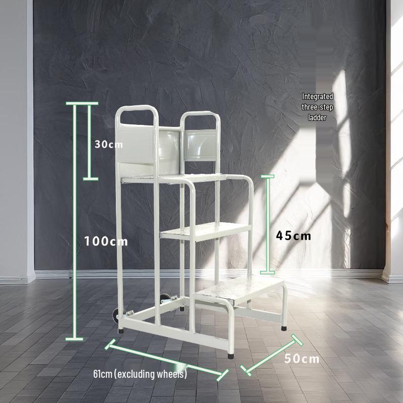 3-Step Mobile Platform Ladder: Ideal for Supermarket & Household Use