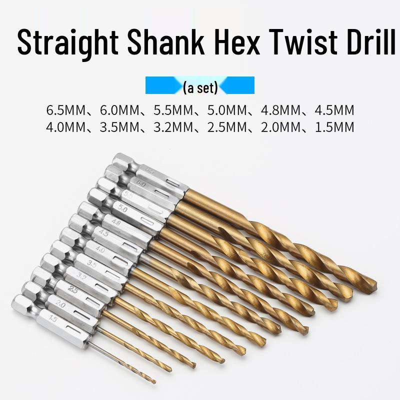 6.35mm Hex Shank Twist Drill Bit Set for Electric Screwdrivers and Pneumatic Tools