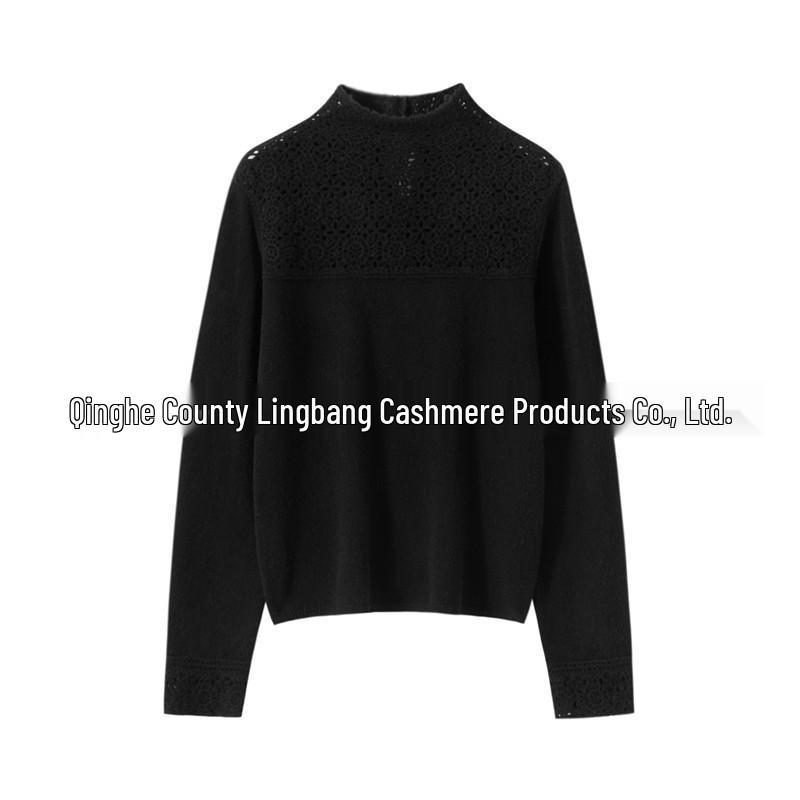 Romantic & Aesthetic High Neck 100% Pure Cashmere Red Sweater – Warm, Soft, Knitted Base Layer for Women