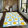Cartoon Fried Egg Pattern Carpet with Yellow and Blue Color Design Suitable for Use As an Anti-slip for Living Room Bedroom Sofas