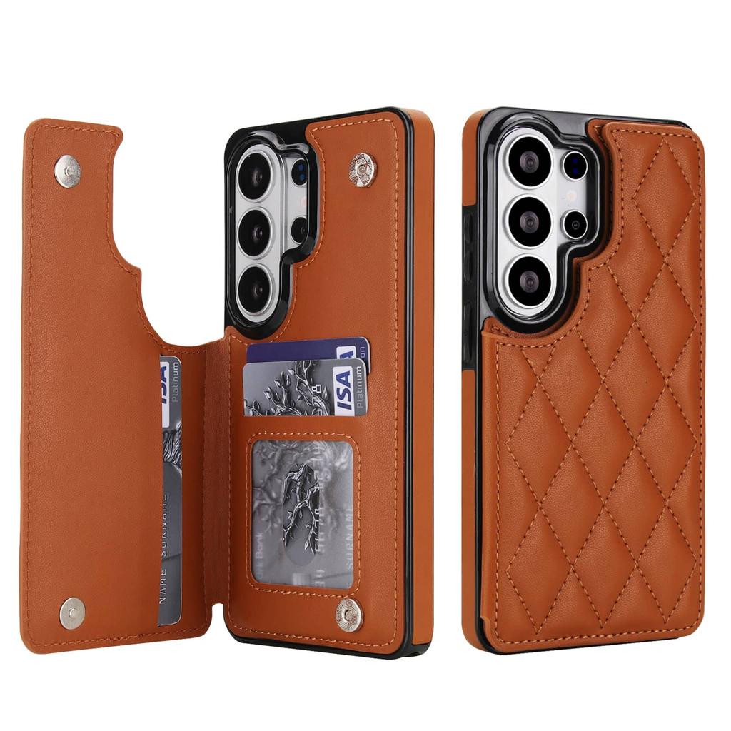 For Samsung Galaxy S26 Ultra S26 Plus Case, Luxury Flip Folio PU Faux Leather Wallet Cover Card Slots and Kickstand for Women