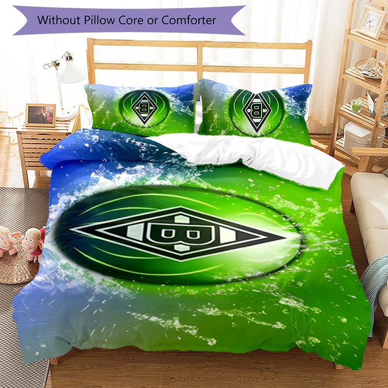 3pcs Borussia Monchengladbach logo pattern bedding set duvet cover set includes duvet cover &pillowcases,perfect all season bedroom decoration&gift