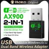 AX900 WIFI6 USB Адаптер 2 В 1 Bluetooth 5.4 Двохдіапазонний 2.4G&5G 900 Мбіт/с WiFi 6 802.11AX Міні Бездротовий Картридер Для WIN 10/11