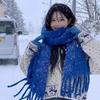 Solid Color Atmosphere Scarf Girls Winter New Korean Version Student Versatile Thickened Macaron Color White Scarf Tide
