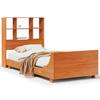 Solid Wood Bed without Mattress Wax Brown 75 x 190 cm Pine Wood