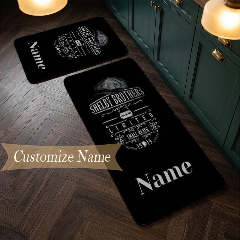 Peaky blinderes (1) Customize Name Flannel Kitchen Mat Soft Non-Slip Kitchen Floor Runner Rug for Home Kitchen Decor