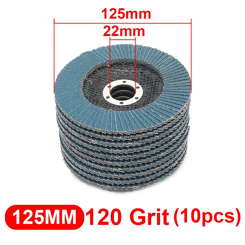 

10Pcs 5 125mm Angle Grinder Sanding Discs 40/60/80/120 Grit Grinding Wheel Flap Discs Metal Plastic Wood Removal Abrasive Tool