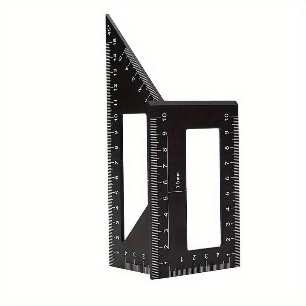 Precision Aluminum Square Ruler, Angle Ruler, Multi-Angle Measuring Tool - 45 °/90 ° Woodworking Ruler - High Precision Measuring Instrument