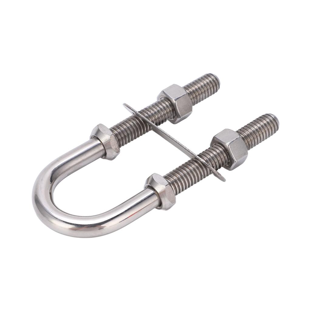 Marine U Shape Bolt Bow Eye 304 Stainless Steel Silver Rust Resistant Boat Yacht Hardware