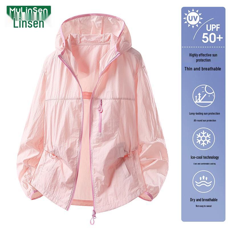 MULINSEN Women s 2026 Summer UPF50+ Lightweight Hooded Sun Protection Jacket 3XL